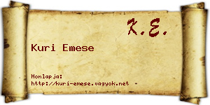 Kuri Emese névjegykártya